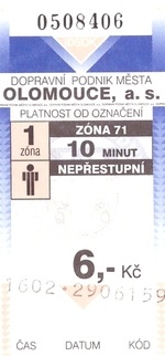 Bilet Ołomuniec