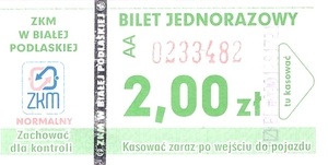 Bilet Biała Podlaska 2,00
