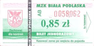 Bilet Biała Podlaska 0,85