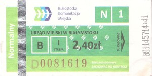 Bilet Białystok 2,40