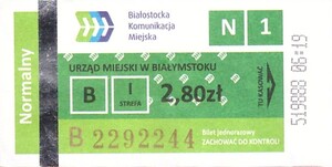 Bilet Białystok 2,80