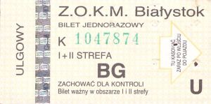 Bilet Białystok BG U