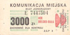 Bilet Bielsko Biała 3000
