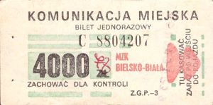 Bilet Bielsko Biała 4000