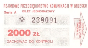 Bilet Brzesko 2000