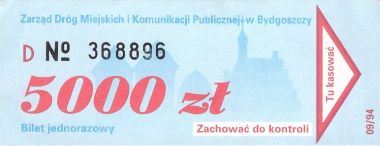 Bilet Bydgoszcz 5000