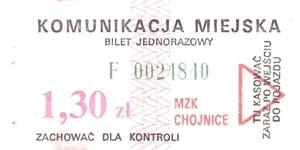 Bilet Chojnice 1,30