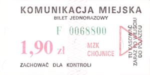 Bilet Chojnice 1,90