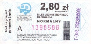 Bilet Chrzanów 2,80