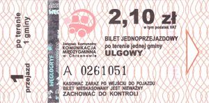 Bilet Chrzanów 2,10