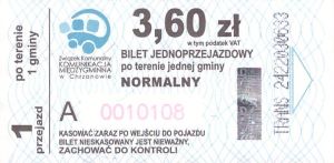 Bilet Chrzanów 3,60