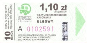 Bilet Chrzanów 1,10