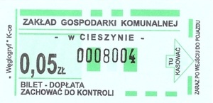 Bilet Cieszyn 0,05