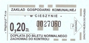 Bilet Cieszyn 0,20