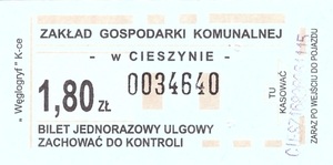 Bilet Cieszyn 1,80