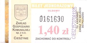 Bilet Cieszyn 1,40