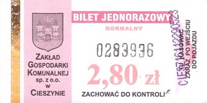 Bilet Cieszyn 2,80
