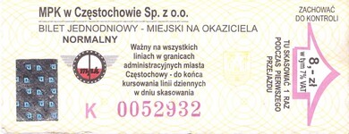 Bilet Częstochowa
