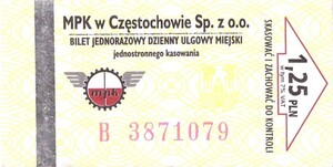 Bilet Częstochowa 1,25