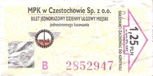 Bilet Częstochowa
