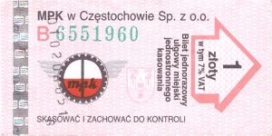 Bilet Częstochowa 