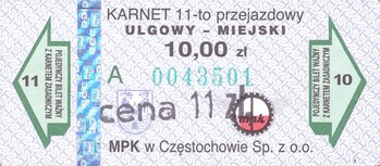 Bilet Częstochowa 10