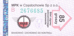 Bilet Częstochowa 85