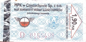 Bilet Częstochowa 1,90