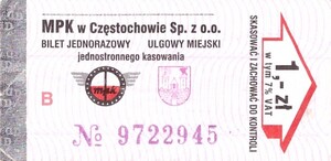 Bilet Częstochowa