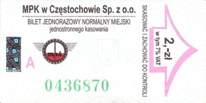Bilet Częstochowa