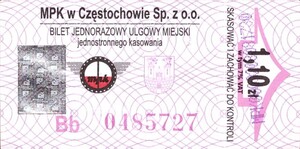 Bilet Częstochowa