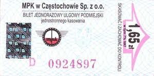 Bilet Częstochowa