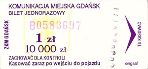 Bilet Gdańsk 1/10000