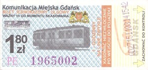 Bilet Gdańsk 1,80