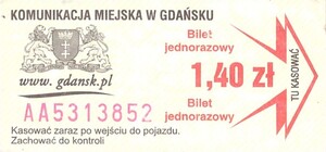 Bilet Gdańsk 1,40
