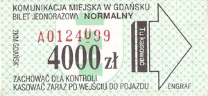 Bilet Gdańsk 4000