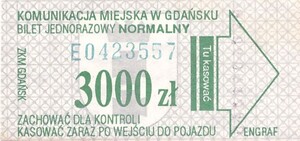 Bilet Gdańsk 3000