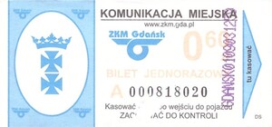 Bilet Gdańsk 0,60