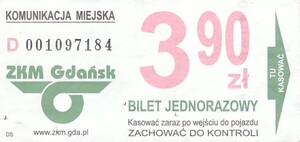 Bilet Gdańsk 3,90