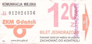 Bilet Gdańsk 1,20