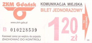 Bilet Gdańsk 1,20