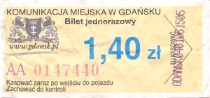 Bilet Gdańsk 1,40