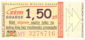 Bilet Gdańsk 1,50