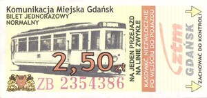 Bilet Gdańsk 2,50