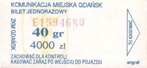 Bilet Gdańsk 40/4000