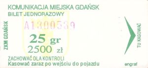 Bilet Gdańsk 25/2500