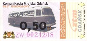 Bilet Gdańsk 0,50