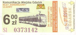 Bilet Gdańsk 6,00 24h