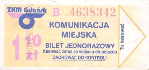 Bilet Gdańsk 1,10
