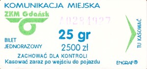 Bilet Gdańsk 25